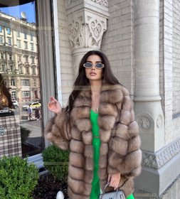 Шуба женская из куница натуральная