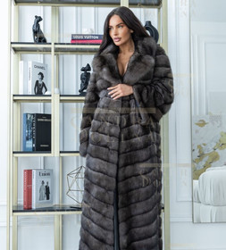 Шуба из баргузинский соболь длиной 130 см