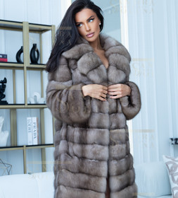 Шуба из баргузинский соболь длиной 95 см