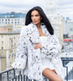 Шуба женская из канадская рысь длиной 75 см