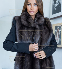 Шуба женская из соболь длиной 60 см