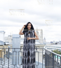 Жилет без рукавов из шиншиллы