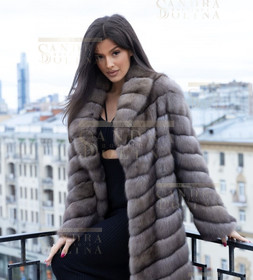 Шуба женская из баргузинский соболь длиной 95 см