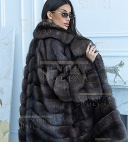 Шуба из баргузинский соболь длиной 90 см