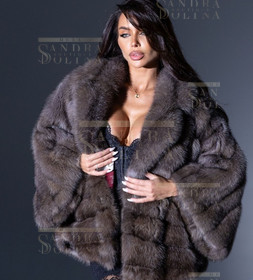 Шуба женская из седого соболя